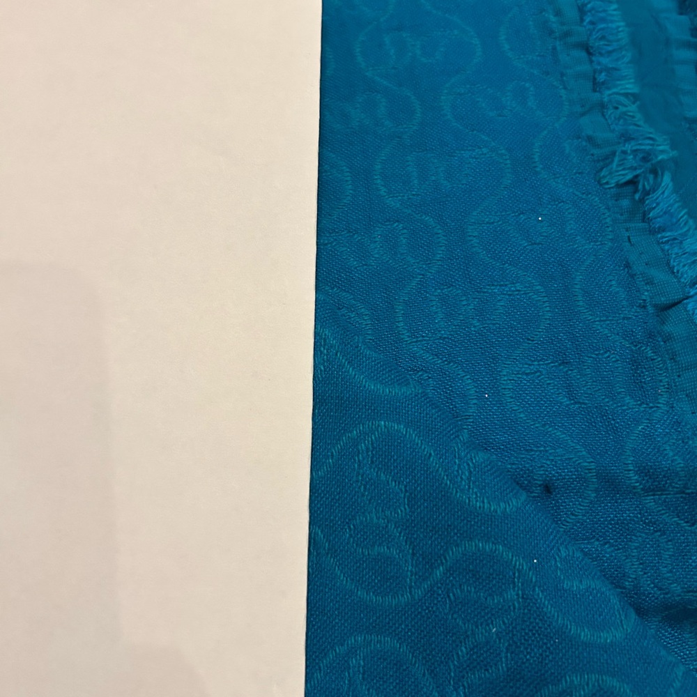 Aqua blue Patterned Fabric soft quilted cotton polyester blend